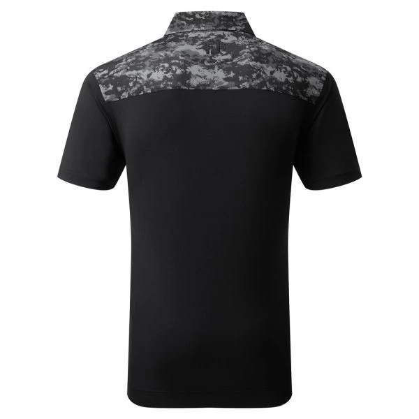 FOOTJOY CLOUD CAMO TRIM POLO SHIRT – BLACK 4 FOOTJOY CLOUD CAMO TRIM POLO SHIRT – BLACK - Image 2