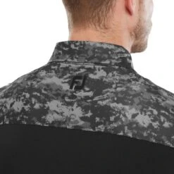 FOOTJOY CLOUD CAMO TRIM POLO SHIRT – BLACK 10 FOOTJOY CLOUD CAMO TRIM POLO SHIRT – BLACK -Golf Gear Shop FJ BLACK CLOUD CAMO CLOSEUP MODEL BACK 600x600 1