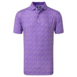 FOOTJOY TOSSED TULIP PRINT POLO SHIRT – VIOLET