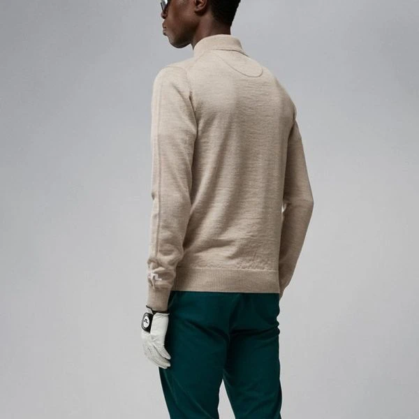 J.LINDEBERG GOLF KIAN MERINO ZIP NECK SWEATER / TIGER BROWN 5 J.LINDEBERG GOLF KIAN MERINO ZIP NECK SWEATER / TIGER BROWN - Image 3