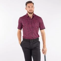 GALVIN GREEN MACK GOLF POLO SHIRT – PINK / BLACK -Golf Gear Shop MACK S 1 G1269797 600x600 1