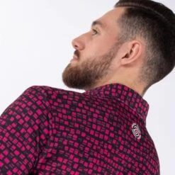 GALVIN GREEN MACK GOLF POLO SHIRT – PINK / BLACK -Golf Gear Shop MACK S 6 G1269797 600x600 1