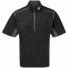FOOTJOY 1/2 ZIP SHORT SLEEVE WIND SHIRT – BLACK / CHARCOAL -Golf Gear Shop WIND SHIRT BLACK 600x600 1