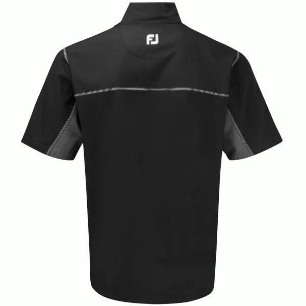 FOOTJOY 1/2 ZIP SHORT SLEEVE WIND SHIRT – BLACK / CHARCOAL 4 FOOTJOY 1/2 ZIP SHORT SLEEVE WIND SHIRT – BLACK / CHARCOAL - Image 2
