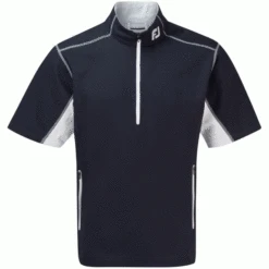 FOOTJOY 1/2 ZIP SHORT SLEEVE WIND SHIRT – NAVY / WHITE