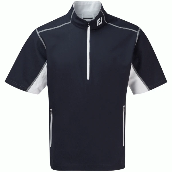 FOOTJOY 1/2 ZIP SHORT SLEEVE WIND SHIRT – NAVY / WHITE 3 FOOTJOY 1/2 ZIP SHORT SLEEVE WIND SHIRT – NAVY / WHITE