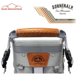 Sun Mountain 2023 Mid Stripe Stand Bag - White/Cadet/Brick -Golf Gear Shop sm23 mstr wcb4