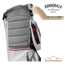Sun Mountain 2023 Mid Stripe Stand Bag - White/Cadet/Brick -Golf Gear Shop sm23 mstr wcb5