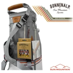 Sun Mountain 2023 Mid Stripe Stand Bag - White/Cadet/Brick -Golf Gear Shop sm23 mstr wcb7
